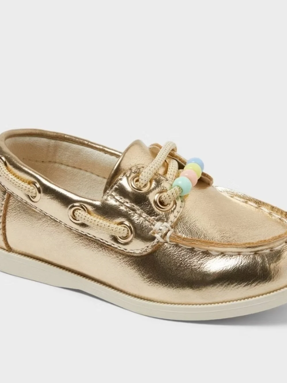 Toddler Hampton Boat Shoes - Cat & Jack Gold with Pastel Bead Accent